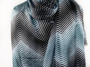 AHMADDY Seiden-Schal silber-grau schwarz